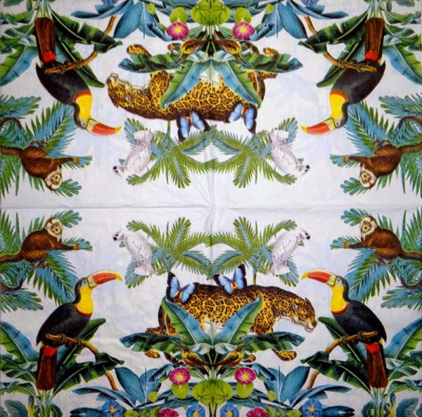 154 Animals Africa: Divers - 4-ply - Paper Design - Handkerchief